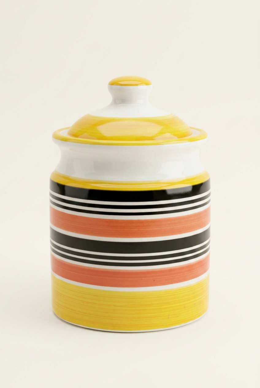 Colour Jar - Striped ceramic jar - NA Ceramic Jars wholesale